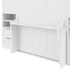 Lit escamotable Queen Size Whisen Modern Design, se plie dans une armoire avec penderie, tiroirs et étagères