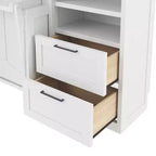 Lit escamotable Queen Size Whisen Modern Design, se plie dans une armoire avec penderie, tiroirs et étagères