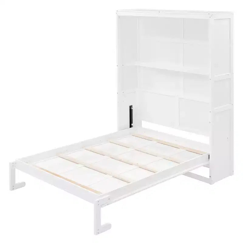 Lit escamotable Whisen Modern Design, se repliant dans une armoire avec étagères, qualité supérieure