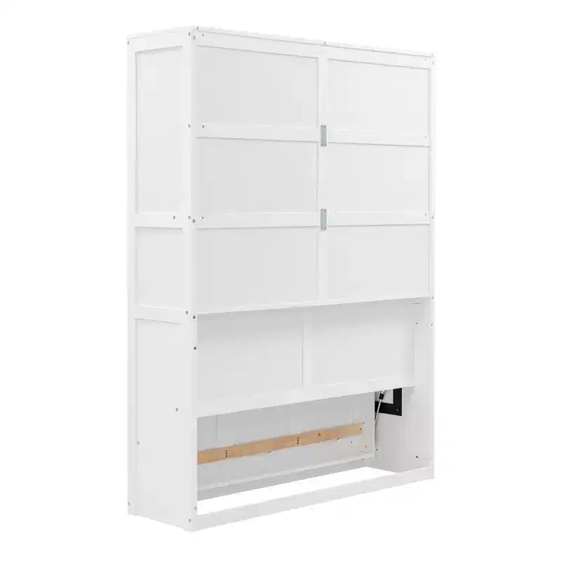 Lit escamotable Whisen Modern Design, se repliant dans une armoire avec étagères, qualité supérieure