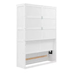 Lit escamotable Whisen Modern Design, se repliant dans une armoire avec étagères, qualité supérieure
