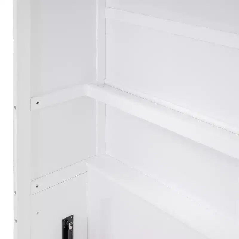 Lit escamotable Whisen Modern Design, se repliant dans une armoire avec étagères, qualité supérieure