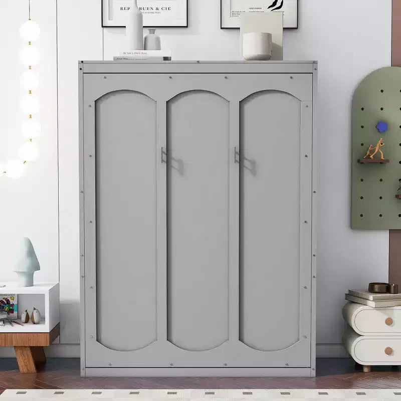Lit escamotable Whisen Modern Design, se repliant dans une armoire avec étagères, qualité supérieure