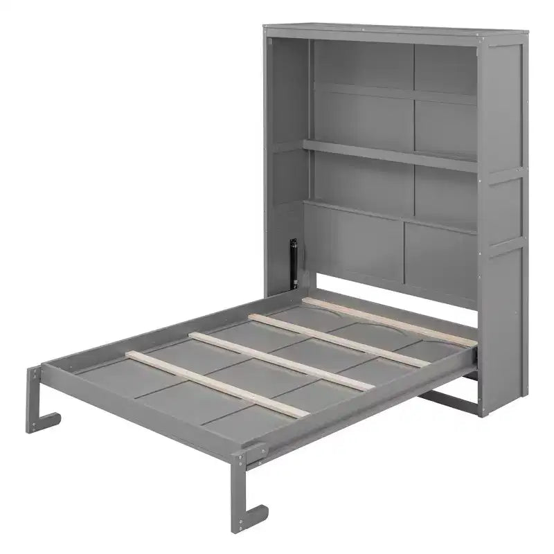 Lit escamotable Whisen Modern Design, se repliant dans une armoire avec étagères, qualité supérieure