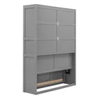 Lit escamotable Whisen Modern Design, se repliant dans une armoire avec étagères, qualité supérieure