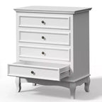 Commode Heynemo à 4 tiroirs, grande commode de rangement avec glissières à billes, idéale pour la chambre, le salon, le couloir, l'entrée.