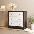Heynemo Vintage 3 Drawer Dresser, Accent Storage Cabinet with 3 Drawers, Farmhouse Nightstand with Gourd Legs, for Bedroom, Living Room