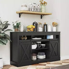 Meuble TV de ferme Heynemo avec porte coulissante pour téléviseurs jusqu'à 65''+, meuble de divertissement de 34 pouces de haut pour chambre à coucher, salon