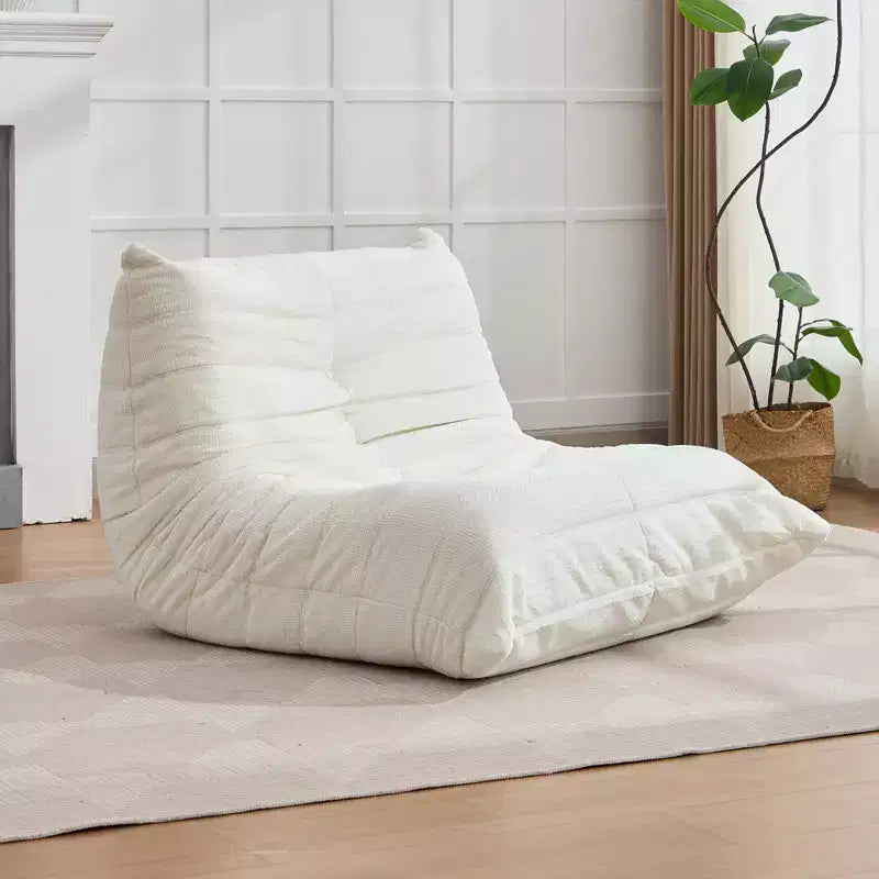 Pouf Mjkone, 41 po L, Canapé de Sol Paresseux pour Adultes, Jaune/Blanc/Gris