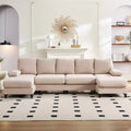 Mjkone U Shaped Sectional Sofa, 4-Seat Modular Sofa, Living Room Modern Couch with Chaise