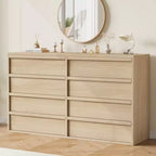 Whizmax 8 Drawer Dresser for Bedroom, 54 Wide Modern Double Dresser Organizer, Chest of Drawers for Living Room, Nursery and HallWay