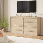 Commode Whizmax à 8 tiroirs pour chambre à coucher, commode double moderne de 54 po de large, organisateur, chiffonnier pour salon, chambre de bébé et couloir