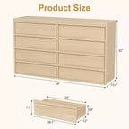 Commode Whizmax à 8 tiroirs pour chambre à coucher, commode double moderne de 54 po de large, organisateur, chiffonnier pour salon, chambre de bébé et couloir