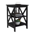 24 inch High Black Oxford Compact Side Table with MDF Material Legs