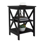 24 inch High Black Oxford Compact Side Table with MDF Material Legs