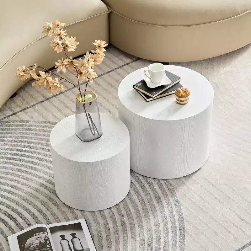 MAYEERTY Lot de 2 tables basses rondes sans montage pour salon, bureau, chambre