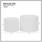 MAYEERTY Lot de 2 tables basses rondes sans montage pour salon, bureau, chambre