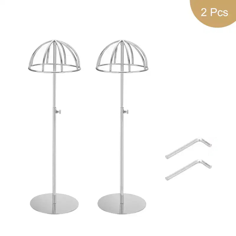 Présentoir de perruques/chapeaux antidérapant en acier inoxydable à hauteur réglable, Unique Bargains, 2 pièces