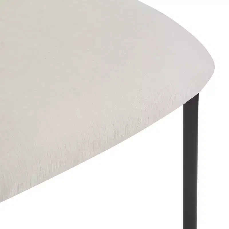 Lot de 2 chaises de salle à manger capitonnées, sans accoudoirs, avec pieds en métal, beige + noir - ModernLuxe