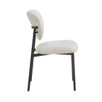 Lot de 2 chaises de salle à manger capitonnées, sans accoudoirs, avec pieds en métal, beige + noir - ModernLuxe