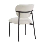 Lot de 2 chaises de salle à manger capitonnées, sans accoudoirs, avec pieds en métal, beige + noir - ModernLuxe