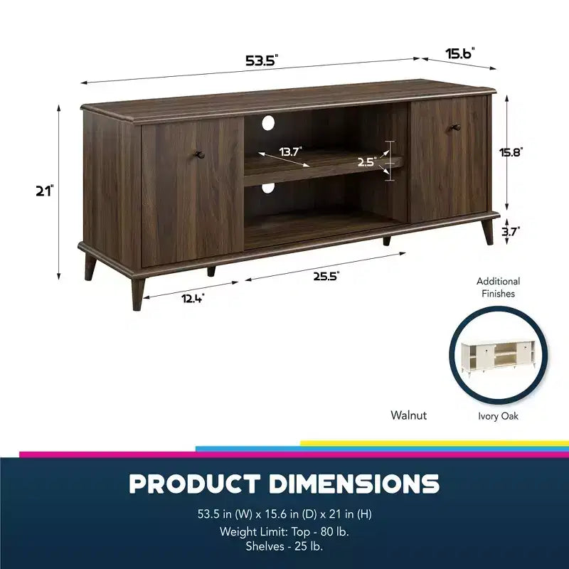 Meuble TV Farnsworth Ameriwood Home pour téléviseurs jusqu'à 55 pouces