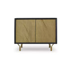 Meuble de rangement d'appoint Ashley Tayner Signature Design avec portes finition dorée et cadre noir