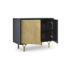 Meuble de rangement d'appoint Ashley Tayner Signature Design avec portes finition dorée et cadre noir
