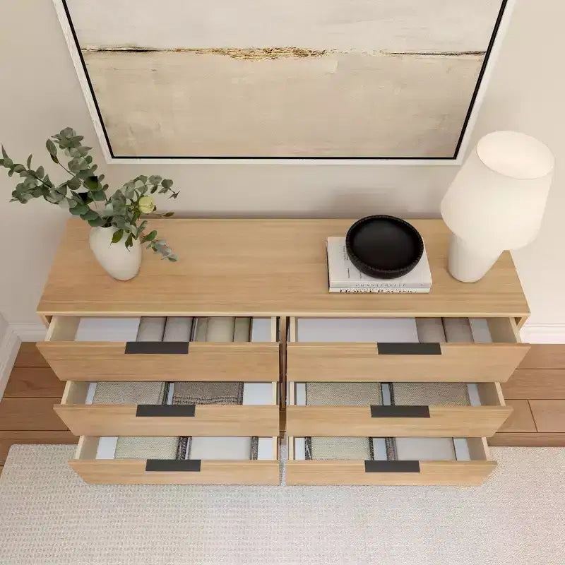 Commode à 6 tiroirs Plank+Beam avec poignées en laiton