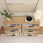 Commode à 6 tiroirs Plank+Beam avec poignées en laiton