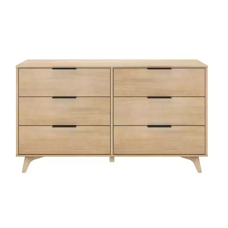 Commode à 6 tiroirs Plank+Beam avec poignées en laiton