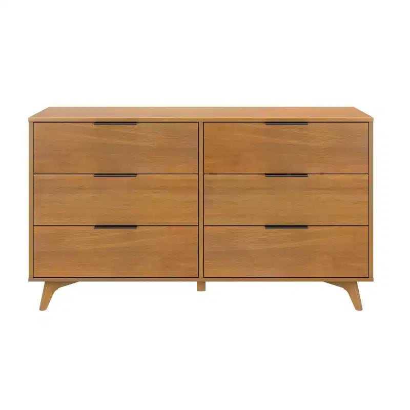 Commode à 6 tiroirs Plank+Beam avec poignées en laiton