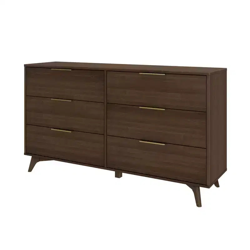 Commode à 6 tiroirs Plank+Beam avec poignées en laiton