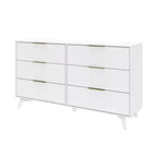 Commode à 6 tiroirs Plank+Beam avec poignées en laiton