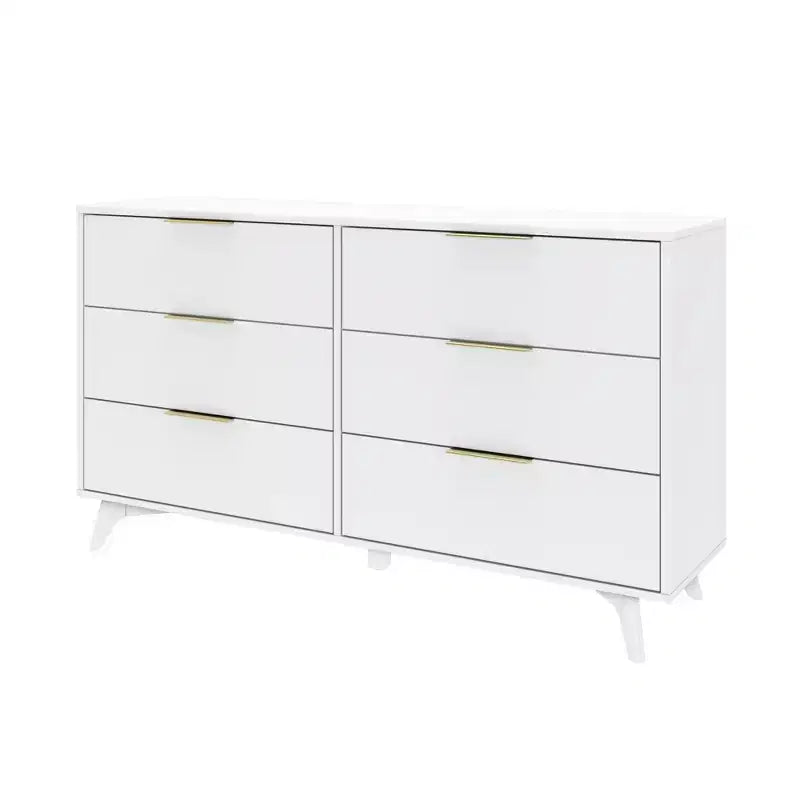 Commode à 6 tiroirs Plank+Beam avec poignées en laiton