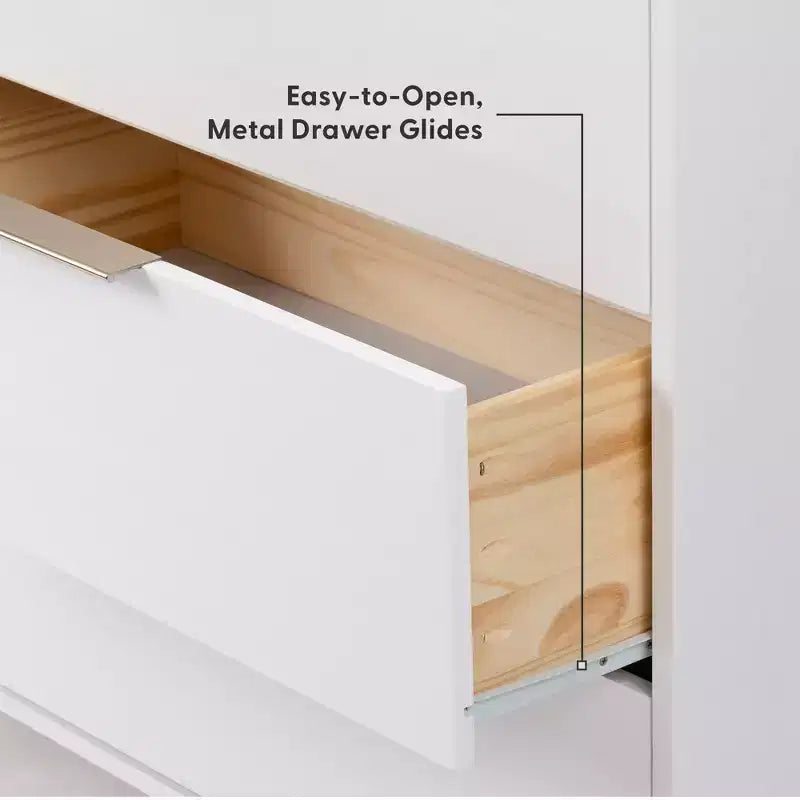 Commode à 6 tiroirs Plank+Beam avec poignées en laiton