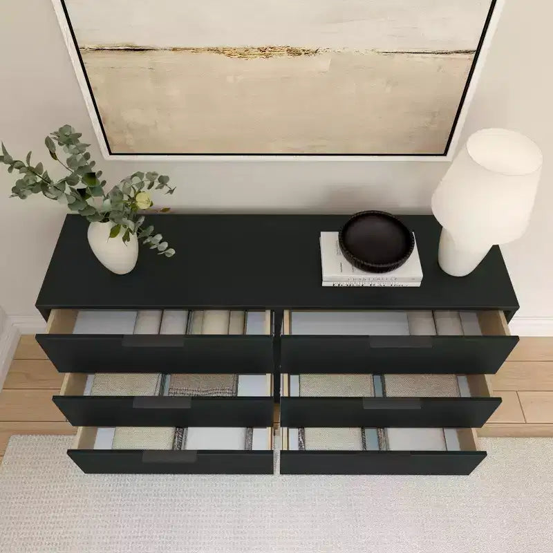 Commode à 6 tiroirs Plank+Beam avec poignées en laiton