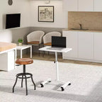 Tabouret de travail réglable pneumatique Seville Classics avec plateau en bois d'acacia