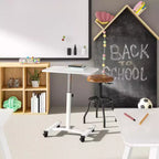 Tabouret de travail réglable pneumatique Seville Classics avec plateau en bois d'acacia