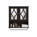 Armoire à pharmacie Heynemo avec miroir, meuble de rangement mural de salle de bain avec étagères réglables et barre porte-serviettes, pour salle de bain, buanderie