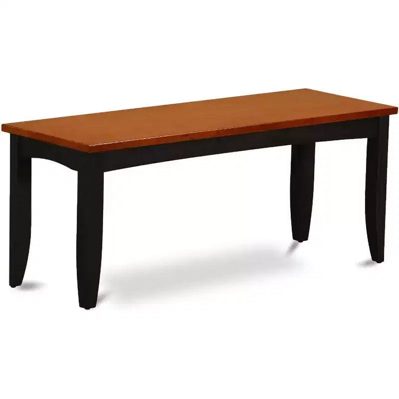Banc de salle à manger HomeStock avec assise en bois massif, 52x15x17 pouces, noir