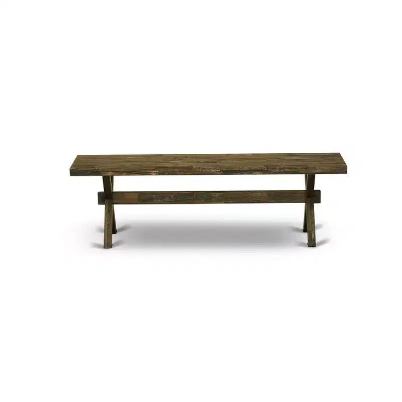 Banc de salle à manger moderne HomeStock X-Style avec siège en bois, 72x15x18 pouces, Espresso