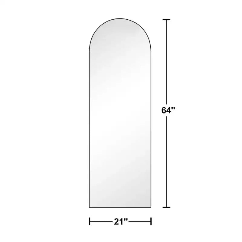 Miroir plein pied PexFix 71x31 Arch en bois massif, miroir au sol, noir
