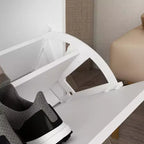 Hitow Meuble à Chaussures Basculant Blanc 3 Tiroirs Design Minimaliste Léger