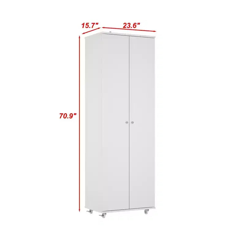 Hitow Meuble de Rangement Vertical Double Porte 8 Étagères
