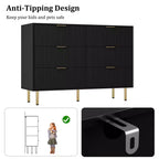 Commode en bois cannelé Garvee, 5 tiroirs pour chambre, commode haute blanche moderne avec poignée dorée, organisateur de tiroirs en bois pour salon, couloir