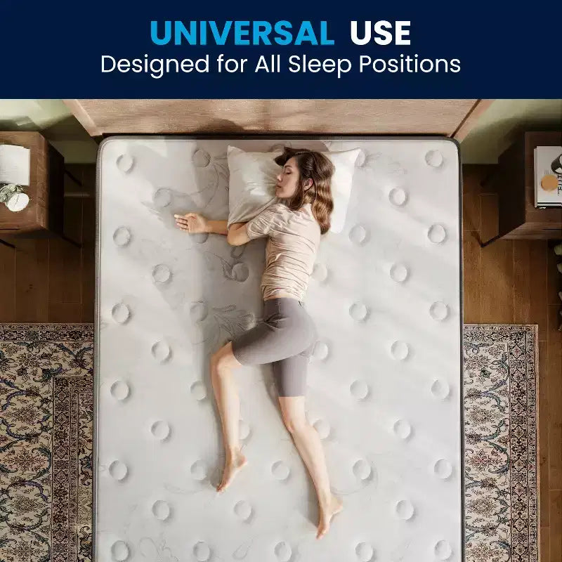 Matelas hybride Flash Furniture Dream Cooling Gel 12 pouces en mousse CertiPUR-US certifiée et ressorts ensachés, matelas en boîte