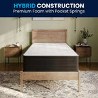 Matelas hybride Flash Furniture Dream Cooling Gel 12 pouces en mousse CertiPUR-US certifiée et ressorts ensachés, matelas en boîte