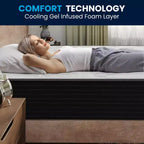 Matelas hybride Flash Furniture Dream Cooling Gel 10 po en mousse certifiée CertiPUR-US et à ressorts ensachés, matelas en boîte