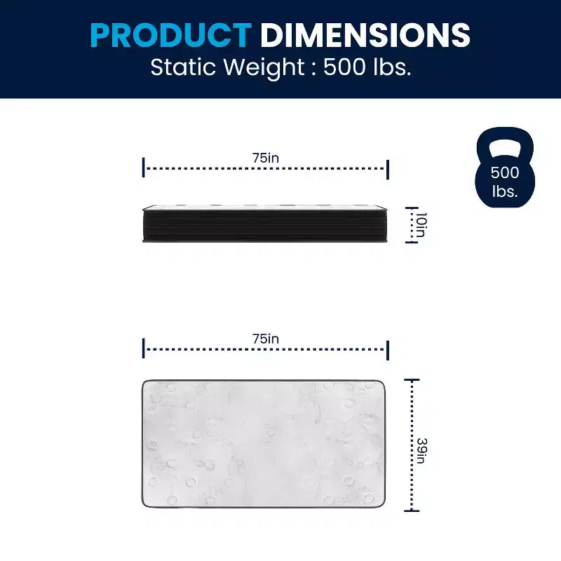 Matelas hybride Flash Furniture Dream Cooling Gel 10 po en mousse certifiée CertiPUR-US et à ressorts ensachés, matelas en boîte